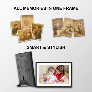 Cadre photo numérique intelligent WiFi Frameo 10,1 pouces, 16 Go/32 Go, prise en charge MP4/MP3, télécommande, téléchargement de photos/vidéos via application gratuite - Product Image 4