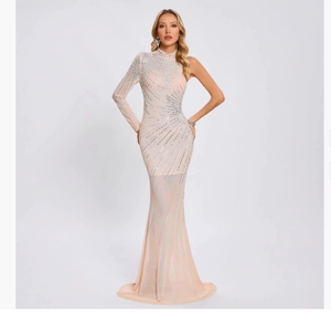 Apricot Dress - Elegant Lace & Sequin Evening Styles
