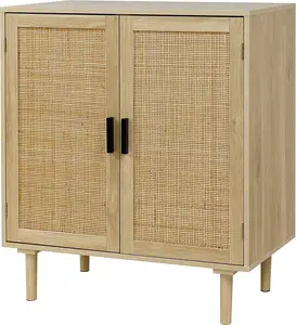 Bamboo Wooden Rattan Cabinet Living Room Kitchen Sideboard Storage