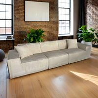 Anpassbare Modulare Würfel-Stoff-Schwamm-Sektionalsofa-Garnitur 118 Zoll Modernes Minimalistisches Apartment-Hotel-Wohnzimmermöbel