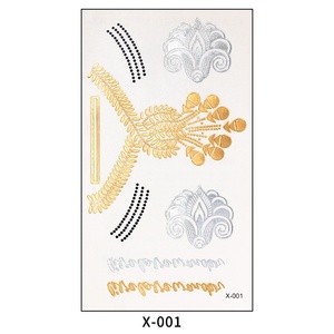 2024 personnalisé en gros européen américain vacances temporaire corps tatouage autocollants étanche bronzant argent transfrontalier métal - Product Image 6