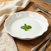 Assiettes de dîner ovales créatives vintage en céramique écologique avec motifs pour ensembles de camping, curry et salade