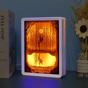 Artículos de Regalo para Niños, Columpio de <span class=keywords><strong>Hada</strong></span> Tinker Bell, Marco de Fotos Personalizado, Caja de Sombra, Luz Nocturna 3D para Decoración de Habitación Infantil - Product Image 3