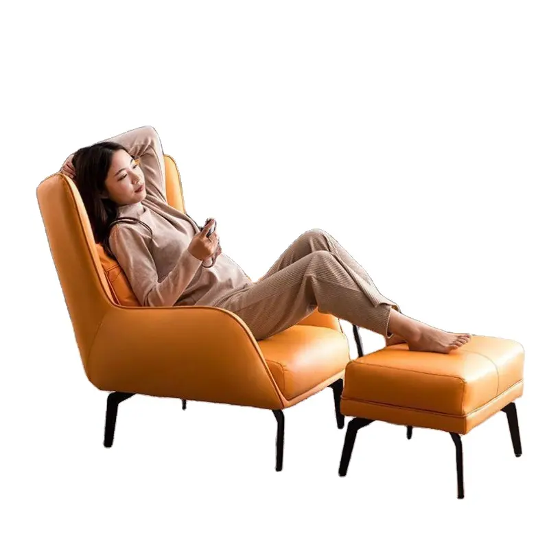 Vente en gros de chaises de salle à manger en tissu Mobilier de salle à manger Fauteuils en cuir Pieds en métal Chaise longue d'appoint de luxe pour le salon