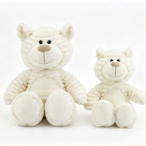 Ours en peluche crème personnalisé, ours en peluche blanc texturé, ours en peluche côtelé, animal en peluche, ours en peluche deux tailles - Product Image 1