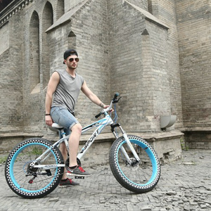 Vélo de montagne 26 pouces, fourche à suspension en alliage d'aluminium, pneus larges, unisexe, adulte, cyclisme tout-terrain - Product Image 1