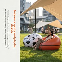 Nouveau canapé gonflable sphérique sur le thème du basketball et du football, design moderne et minimaliste, en PVC respectueux de l'environnement, pour intérieur/extérieur, pour adultes