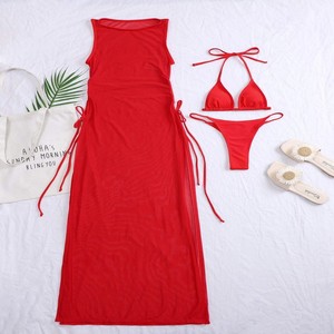 Nouveau Crochet couvrir robe de plage fronde voir à travers évider femmes été tricoté maillots de bain Bikini couvertures maillot de bain femmes - Product Image 5