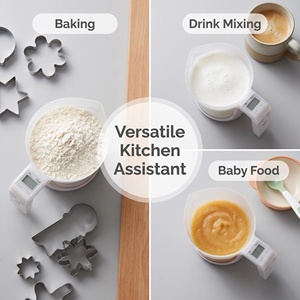 Tasse à mesurer <span class=keywords><strong>translucide</strong></span> tout-en-un avec écran LCD numérique, interrupteur à une touche, pour liquides et poudres, idéale pour la pâtisserie, la cuisine et la balance alimentaire domestique - Product Image 4