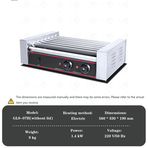 เครื่องทำฮอทดอกแบบม้วน 7 ลูกกลิ้ง ผลิตโดย OEM ทำจากสแตนเลส ใช้ไฟฟ้า สำหรับร้านค้าและขายอาหารริมทาง - Product Image 5