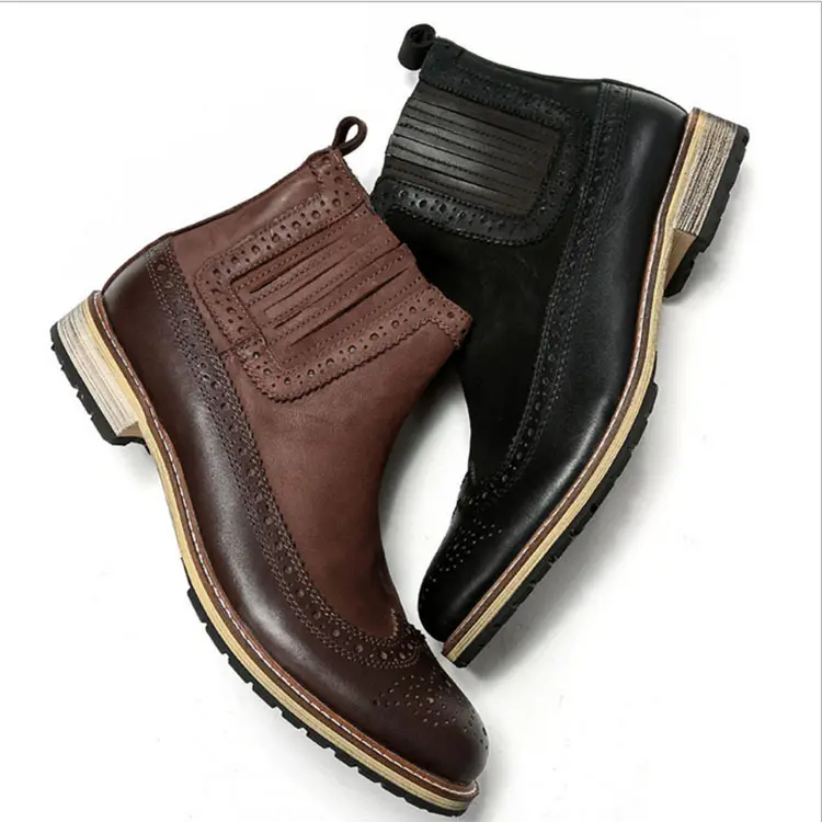 New Style Hot Sale Designer Men Casual Leather Boots Manufacturer