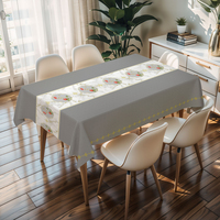 Nappe carrée en PVC vert clair RNPT, design imprimé, sans plis, avec rouleau de plastique pour table de cuisine