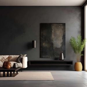 Peinture sur toile minimaliste, nature morte, peinte à la main, abstraite, neutre, décoration murale, art abstrait texturé, peinture à l'huile encadrée - Product Image 3