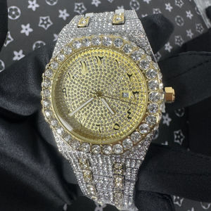 Reloj Mecánico de Lujo Personalizado con Diamantes, Incrustado con Moissanita VVS de Alta Calidad, Estilo Hip-Hop, Correa de Acero Inoxidable - Product Image 1