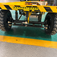 Chariot de manutention électrique à plateforme plate avec garde-corps de sécurité, siège et poignée de direction, OEM 2,5x1,1m pour usage industriel