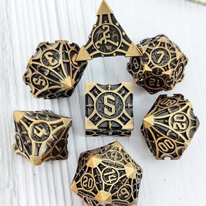 Ensemble de dés RPG Dragons et Donjons de haute qualité Forme polyédrique Dés mdn personnalisés en métal 7 pièces avec boîte-cadeau pour les jeux de rôle - Product Image 4