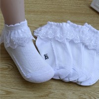 Chaussettes d'été pour enfants, chaussettes à volants pour bébé fille, chaussettes en dentelle en coton, mignonnes pour filles, chaussettes à volants pour tout-petits, chaussettes décontractées blanches et roses