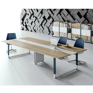 Furnitur desain modular modern 12 orang, Meja pertemuan kantor dengan kayu MFC