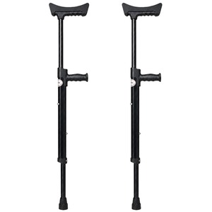 Underarm Cane Stainless Steel Adjustable Walking Aid For Elderly With <b>Spring</b> <b>Clip</b> Lock And Non Slip Grip - Product Image 1