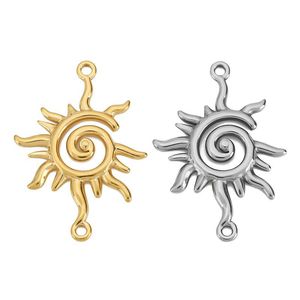 Connecteur Soleil en Acier Inoxydable Taille Moyenne Double Trou pour Bijoux DIY, Pendentif et Accessoire - Product Image 1