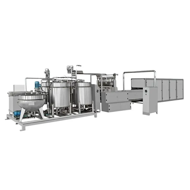 Ticari yumuşak şeker yapma makinesi sakız/jöle şeker üretim hattı