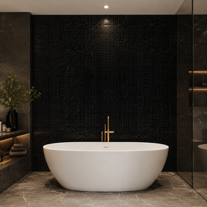 Absolute Black Granite Polished Durable <b>Mosaic</b> Tile 5/8x5/8 Minimalist Design Surface Finish for Kitchen Staircase Use UNION - Product Image 5