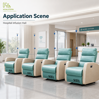 Fauteuil de perfusion électrique multifonctionnel inclinable manuel avec support IV en acier réglable pour salle de perfusion hospitalière et salle de dialyse