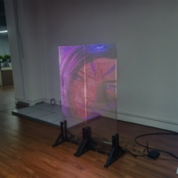 Écran publicitaire LED semi-extérieur holographique transparent invisible à haute luminosité, installation très facile, 4000 cd/m², pour centre commercial