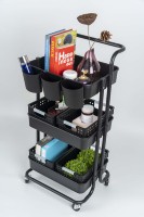 Panier de rangement à roulettes, panier de Service utilitaire à 3 niveaux, tiroir de cuisine, chariot de rangement