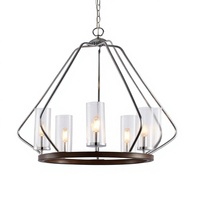 Lámparas de Araña LED de 5 Luces, Estilo Rústico Industrial, Altura Ajustable, Base para Bombilla E12, Una Sola Capa, Certificación ETL y CE, Iluminación para Sala de Estar, OEM ODM