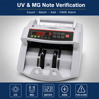 Compteur de billets et de devises Jienuo de qualité professionnelle avec détection UV/MG/IR, 1000 pièces/min, trémie de 200 pièces, prise en charge multi-devises