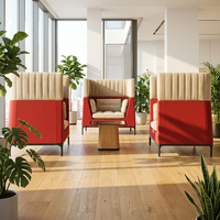Cabine de bureau insonorisée modulaire à dossier haut en tissu, cloison acoustique, canapé d'étude silencieux