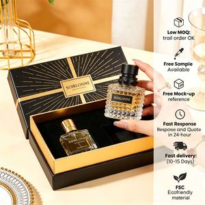 Handmade Art Paper Rigid 2mm Embossing Eco-Friendly Recyclable Luxury Perfume Packaging <b>Box</b> - Product Image 1