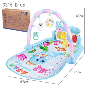 Baby Play Gym Mat Pedaal Piano Kruipen Activiteit Playmat Met Muziek En Dieren Rammelaars