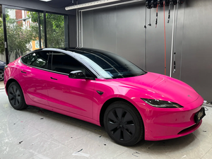 Pellicola Adesiva per <span class=keywords><strong>Auto</strong></span> PET Rosso Rosa Cristallo Lucido, Rivestimento Autoadesivo Colorato Senza Bolle d'Aria 1,52*17M, Vinile Satinato per Car Wrapping con Scheda Colori - Product Image 3