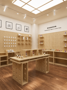 Diseño Interior de Tienda de Juguetes de Lujo, Muebles Personalizados para Tienda de Regalos Pop Mart, Muebles de Exhibición de Madera Nórdica con Panel Perforado, Equipamiento para Minoristas - Product Image 2