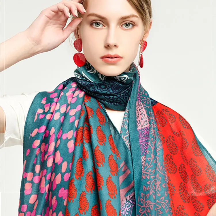 Fashion Plain Color Cashemre/pashmina Scarves Tartan Fabric Wool Scarf Cashmere Cashmere Printed Scarf India Women Cotton