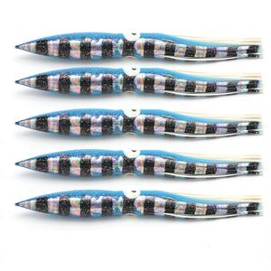 6 "9" Soft Bulb Shell Squid Hoochie Jupe Eau Salée Grand Jeu Pêche À La Traîne <span class=keywords><strong>Leurre</strong></span> Idéal pour Spreader <span class=keywords><strong>Bar</strong></span> et Daisy Chain - Product Image 1