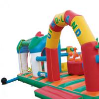 Parcours d'obstacles gonflable commercial en PVC écologique pour adultes : jeu de défi et aire de jeux personnalisée