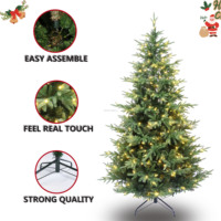 Künstlicher Fichten-Weihnachtsbaum mit Scharnierstruktur und Vorinstallierten Trendigen Warmen Lichtern