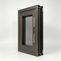 Fenêtre d'hôtel à ouverture intérieure en aluminium moderne personnalisée avec cadre en acier inoxydable et moustiquaire