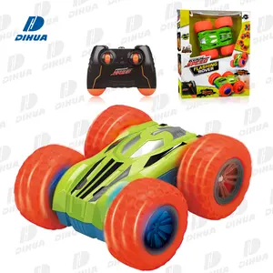 2.4G 4WD 13 CM Electric Radio Control Toy Super Stunt Hobby Action 360 Degrees Flip Over Kids Mini Double Sided RC Car w/ Light