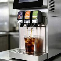 Machine à boissons automatique commerciale à 3 robinets, fontaine à soda électrique portable haute capacité en acier inoxydable