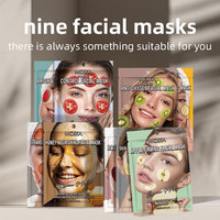 Coffret de 8 masques faciaux aux fruits, marque privée, 25 ml, masques en tissu à l'essence naturelle pour hydrater, nourrir et éclaircir la peau