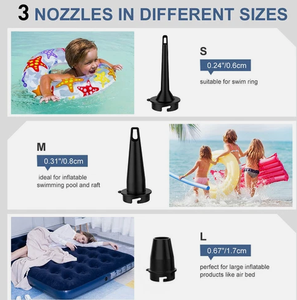 Pompe à air électrique portable 5200 mAh, gonfleur rapide pour piscine, gonfleur silencieux, compresseur rapide pour matelas, gonfleur rapide pour canapé d'extérieur - Product Image 6