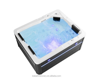 Bain à remous extérieur pour 2 personnes, baignoire de massage en acrylique avec 24 jets, 1,5 CV, contrôle WIFI, désinfection à l'ozone - Product Image 6