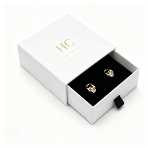Elite Custom Foil Stamping Logo Jewelry Slide Box Velvet Insert Drawer Earring Case Elegant Personalized Packaging Supply Vendor - Product Image 5