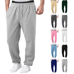 Pantalones Deportivos de Algodón Ligero de Alta Calidad para Hombre, Color Gris, Pierna Recta, Cintura Elástica, Estilo Jogger, Blancos, Casuales, Holgados, para Gimnasio, Venta al por Mayor - Product Image 1