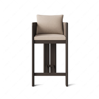 Fauteuil de jardin moderne à cadre carré en aluminium avec coussin à séchage rapide