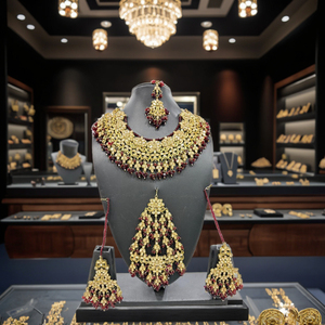 Ensemble de boucles d'oreilles et collier de mariée en or rose avec diamant émeraude et zircon Design tendance pour fête de mariage anniversaire de fiançailles - Product Image 2